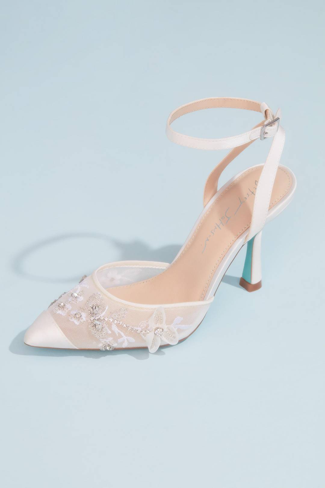 Zapatilla de novia con transparencia de encaje, MARFIL, hi-res