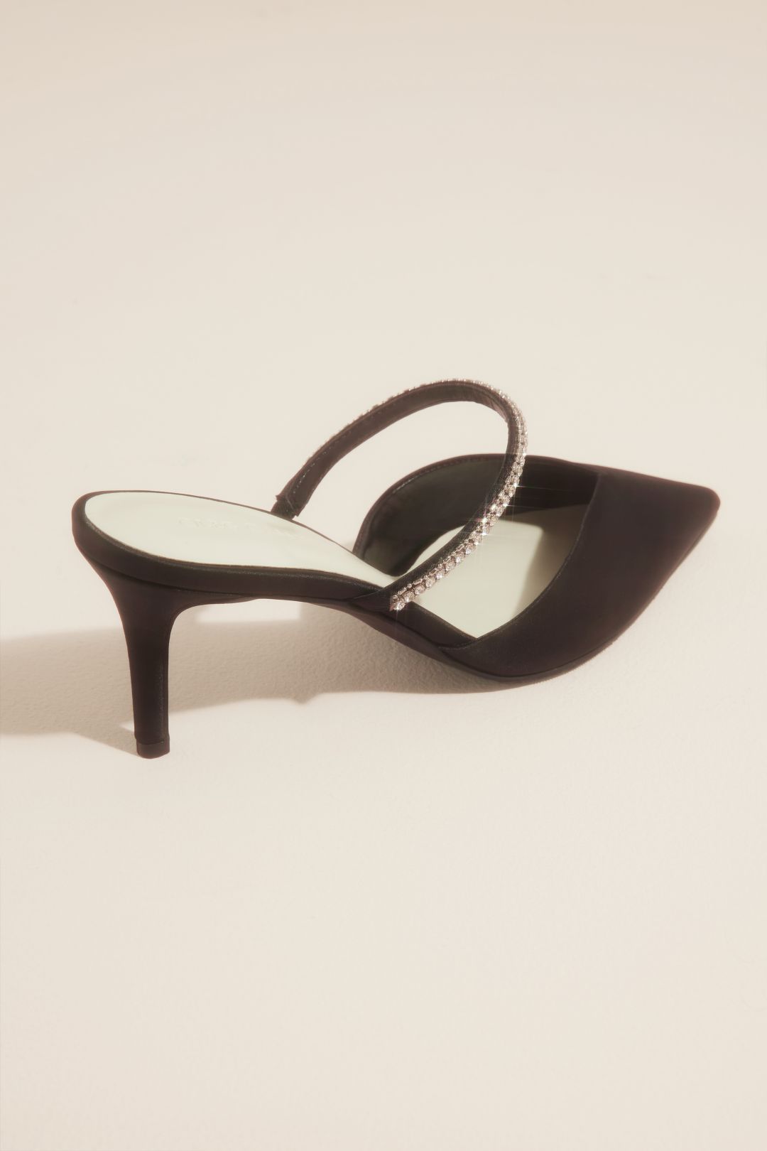 Zapatilla de novia en pico con pedrería, NEGRO, hi-res