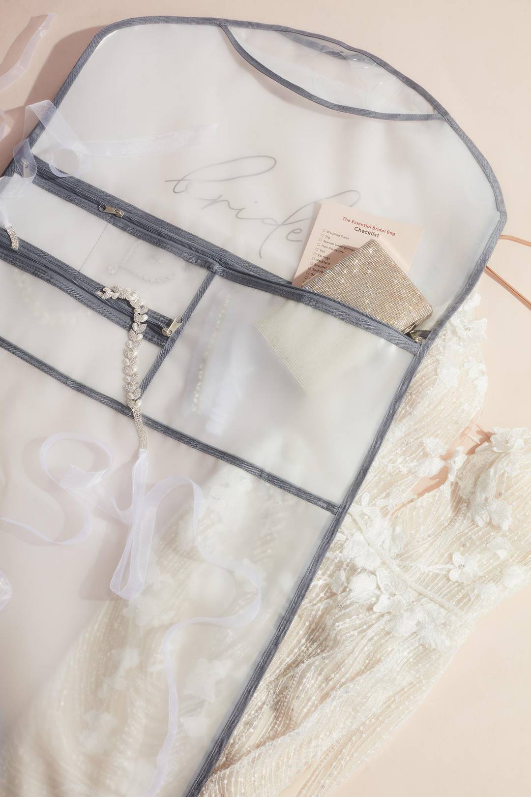 Cubre polvo para vestido con compartimientos, BLANCO, hi-res