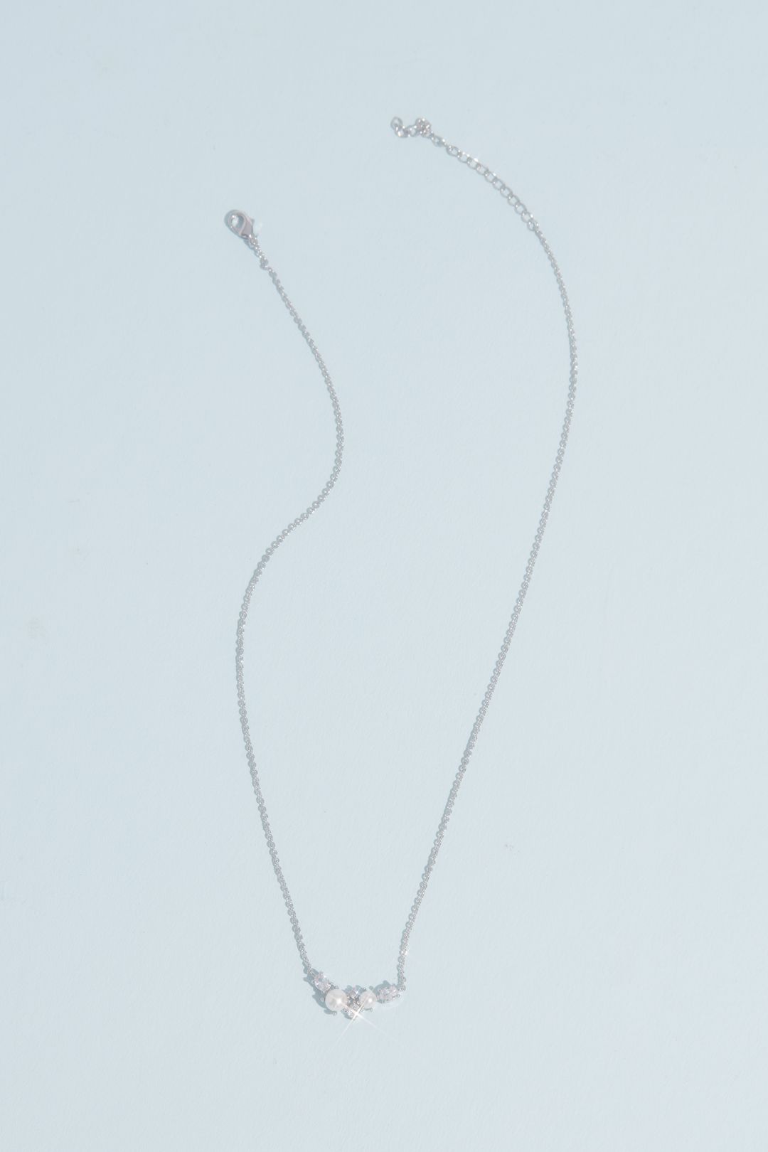 Collar con racimo de perlas y cristales, PLATA, hi-res
