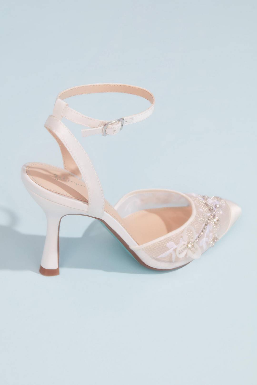 Zapatilla de novia con transparencia de encaje, MARFIL, hi-res