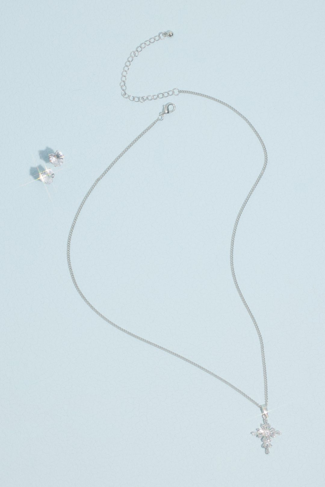 Set de collar y aretes de cristales, PLATA, hi-res