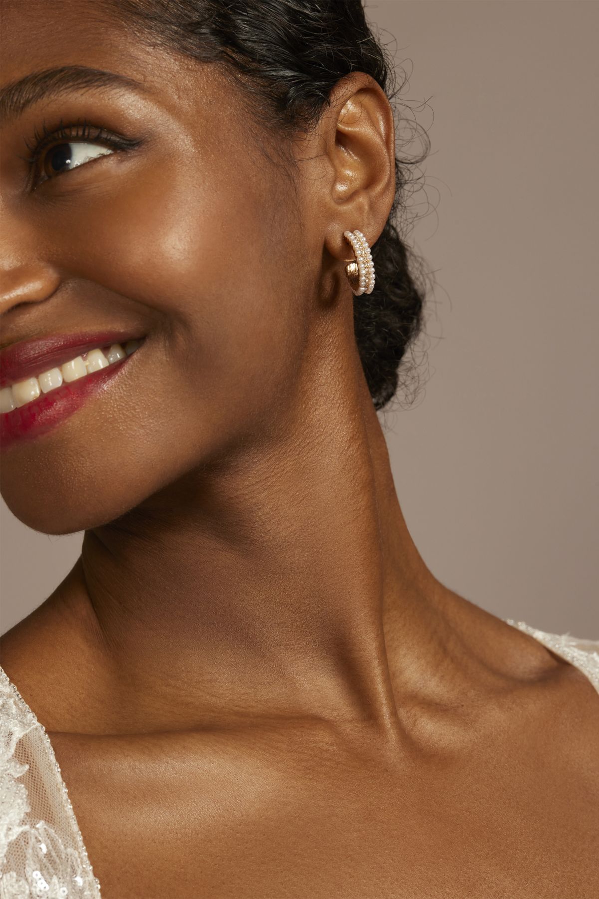 Aretes de aro con perlas y cristales 8002435, ORO, hi-res