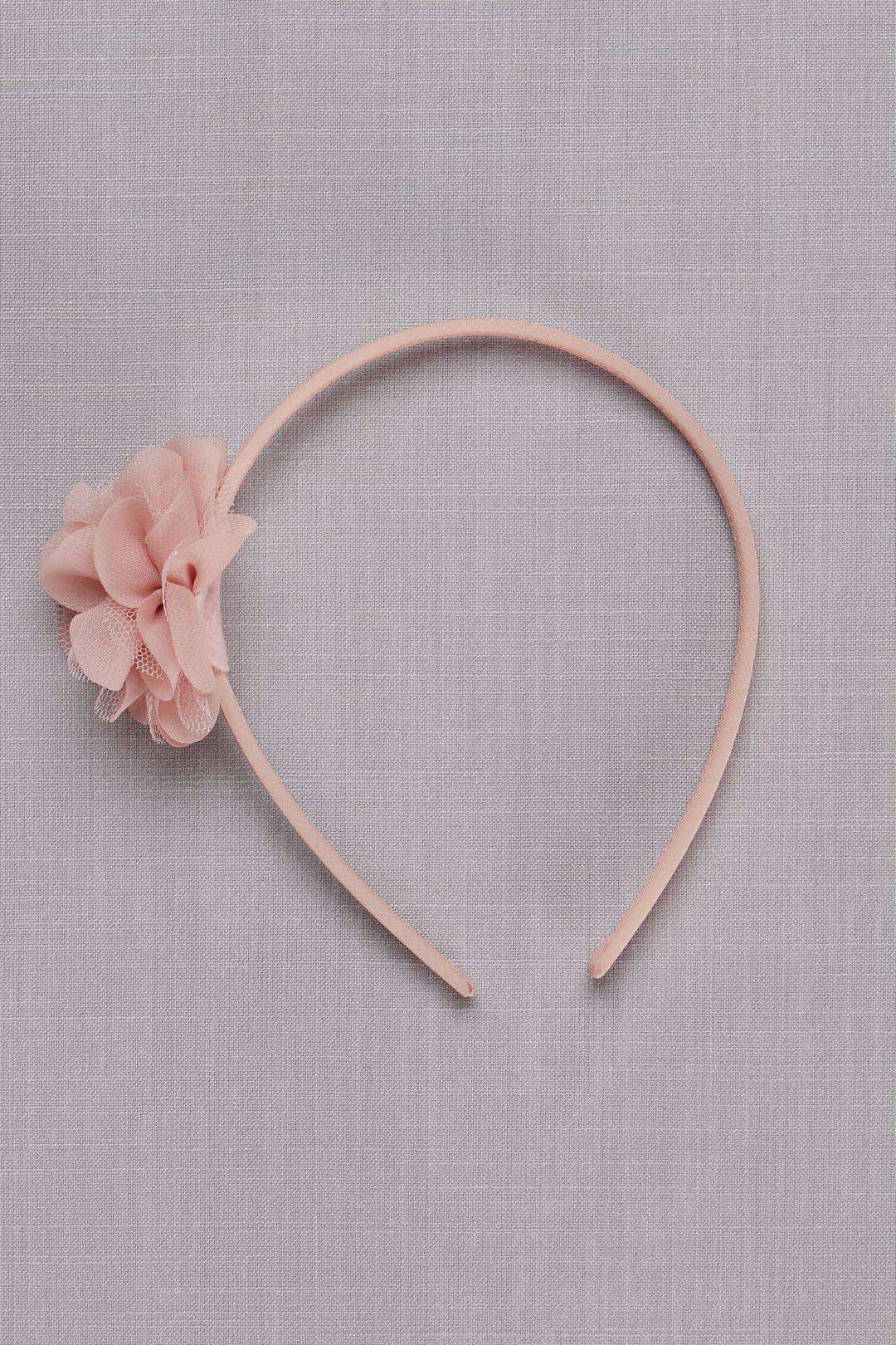 Diadema para paje con flores de mesh, MARFIL, hi-res