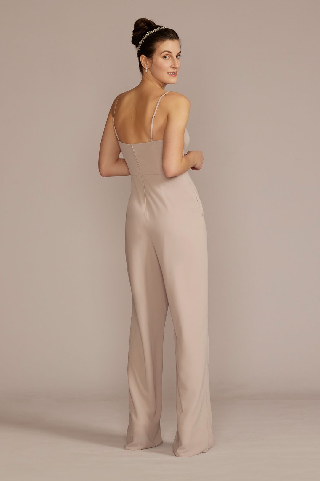 Jumpsuit de dama con escote recto y tirantes delgados, AZUL ULTRAMAR, hi-res