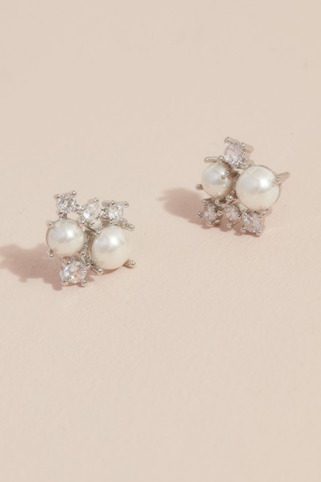 Aretes con adornos de perlas, PLATA, hi-res
