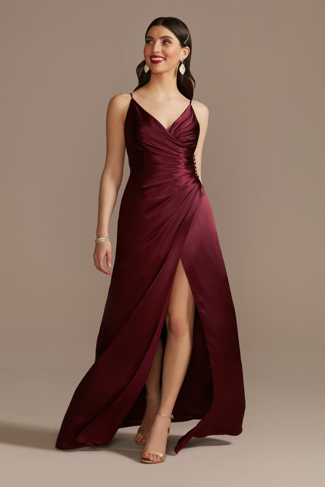 Vestidos de damas color vino largos cheap