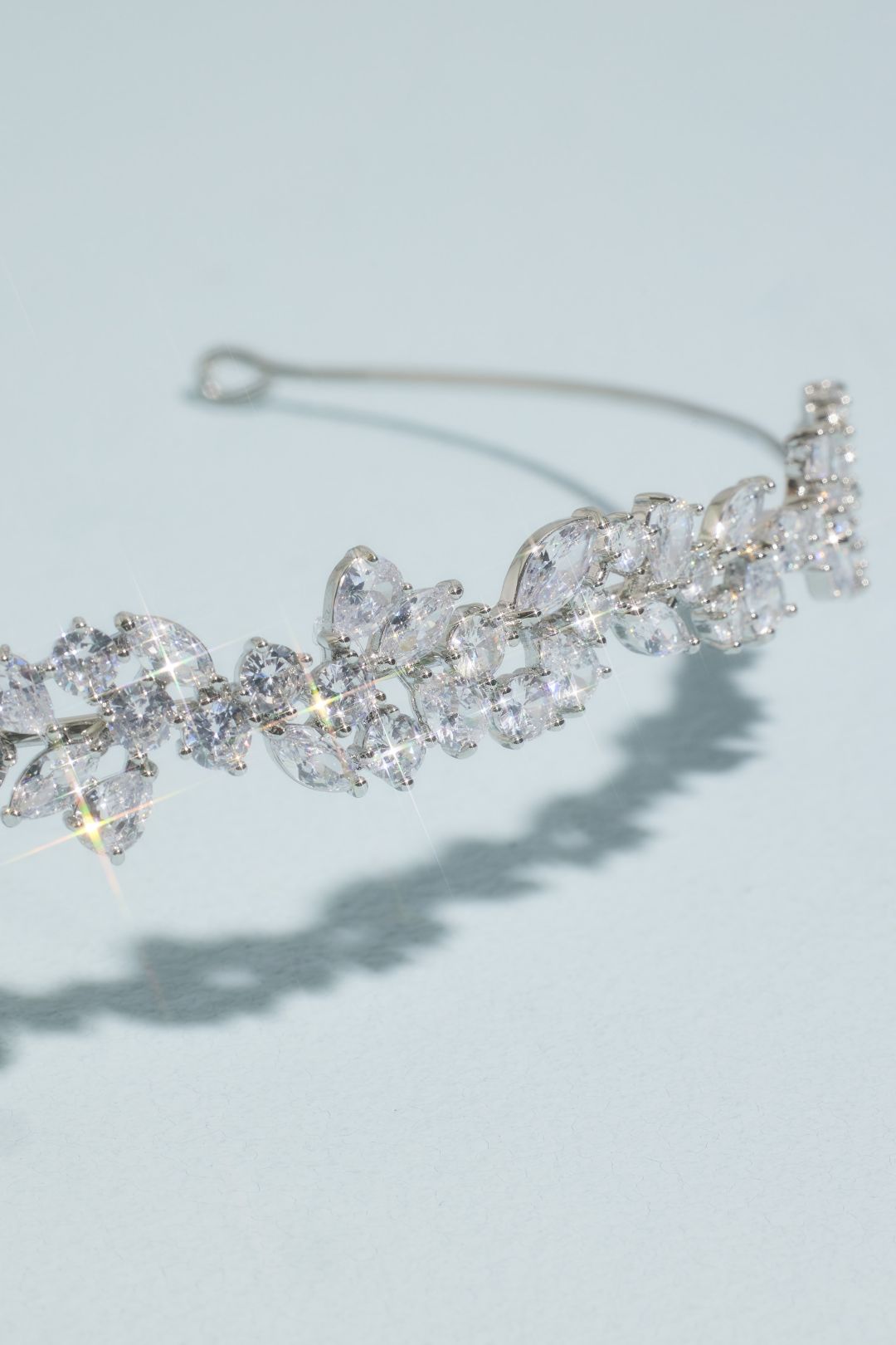 Diadema racimos de cristales, PLATA, hi-res