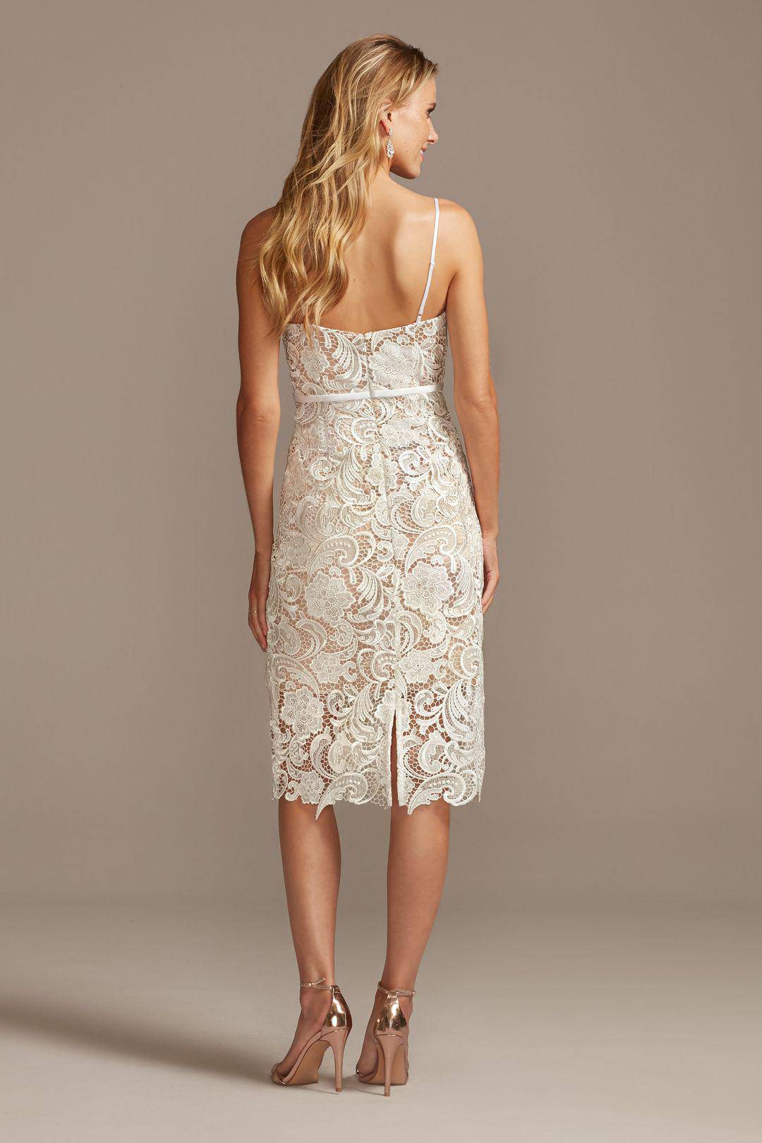 Vestido de novia midi de encaje tipo crochet, MARFIL/CARNE, hi-res