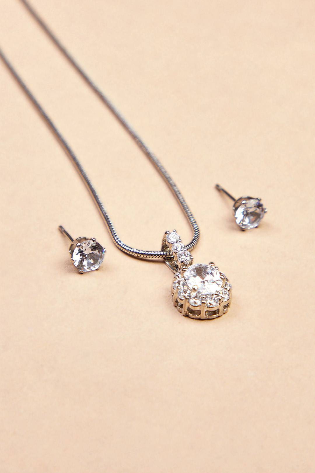 Set de joyería con cristales, PLATA, hi-res