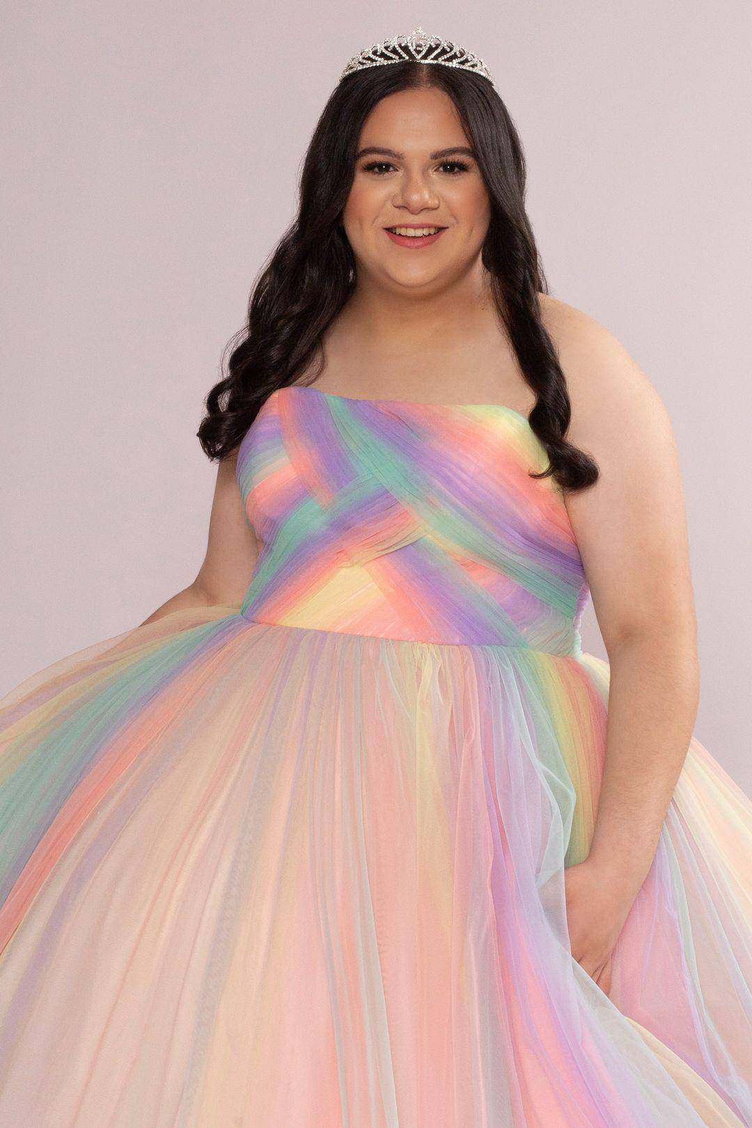 Vestido de quinceañera arcoíris, MULTI, hi-res