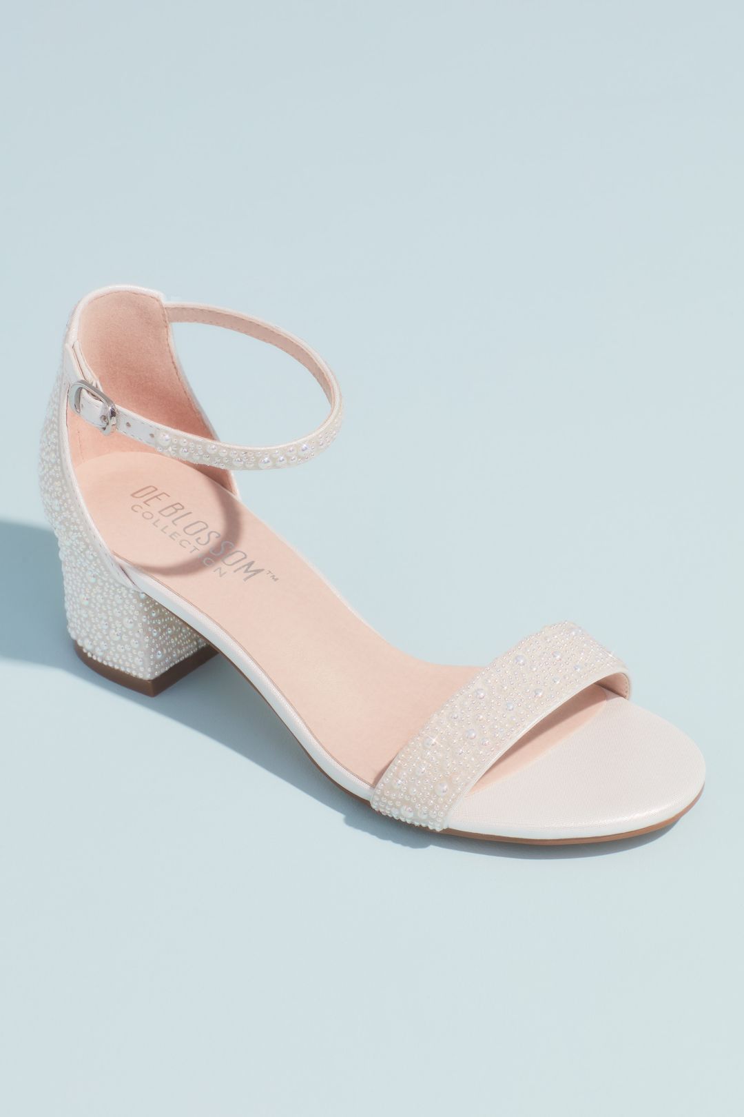 Zapatilla de novia con aplicación de perla tornasol, BLANCO, hi-res