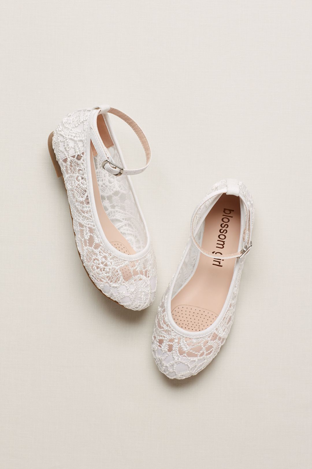 Flats para pajecita con aplicación de encaje, BLANCO, hi-res