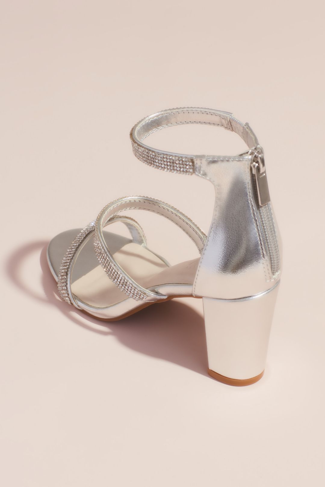 Tacones con triple cinta de cristales, PLATA, hi-res
