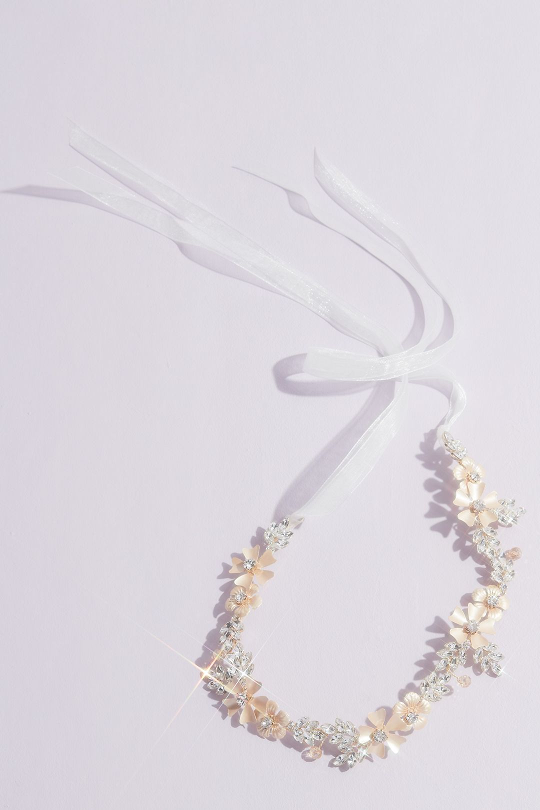 Diadema floral con cristales, CHAMPAGNE, hi-res