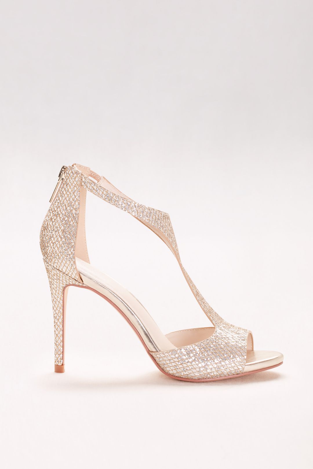 Tacones con brillos y cinta en T, ORO METÁLICO, hi-res