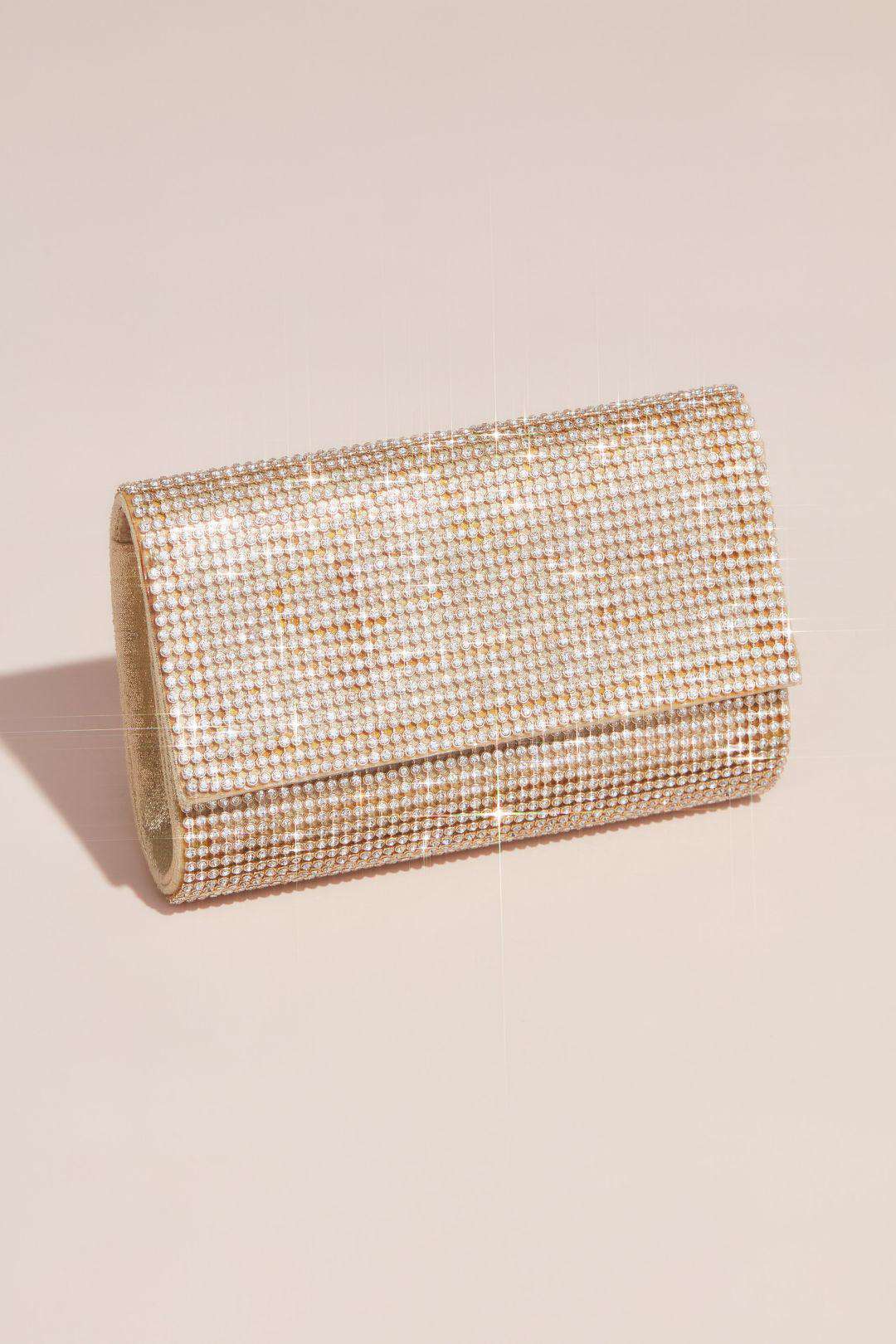 Bolsa clutch con cristales, ORO, hi-res