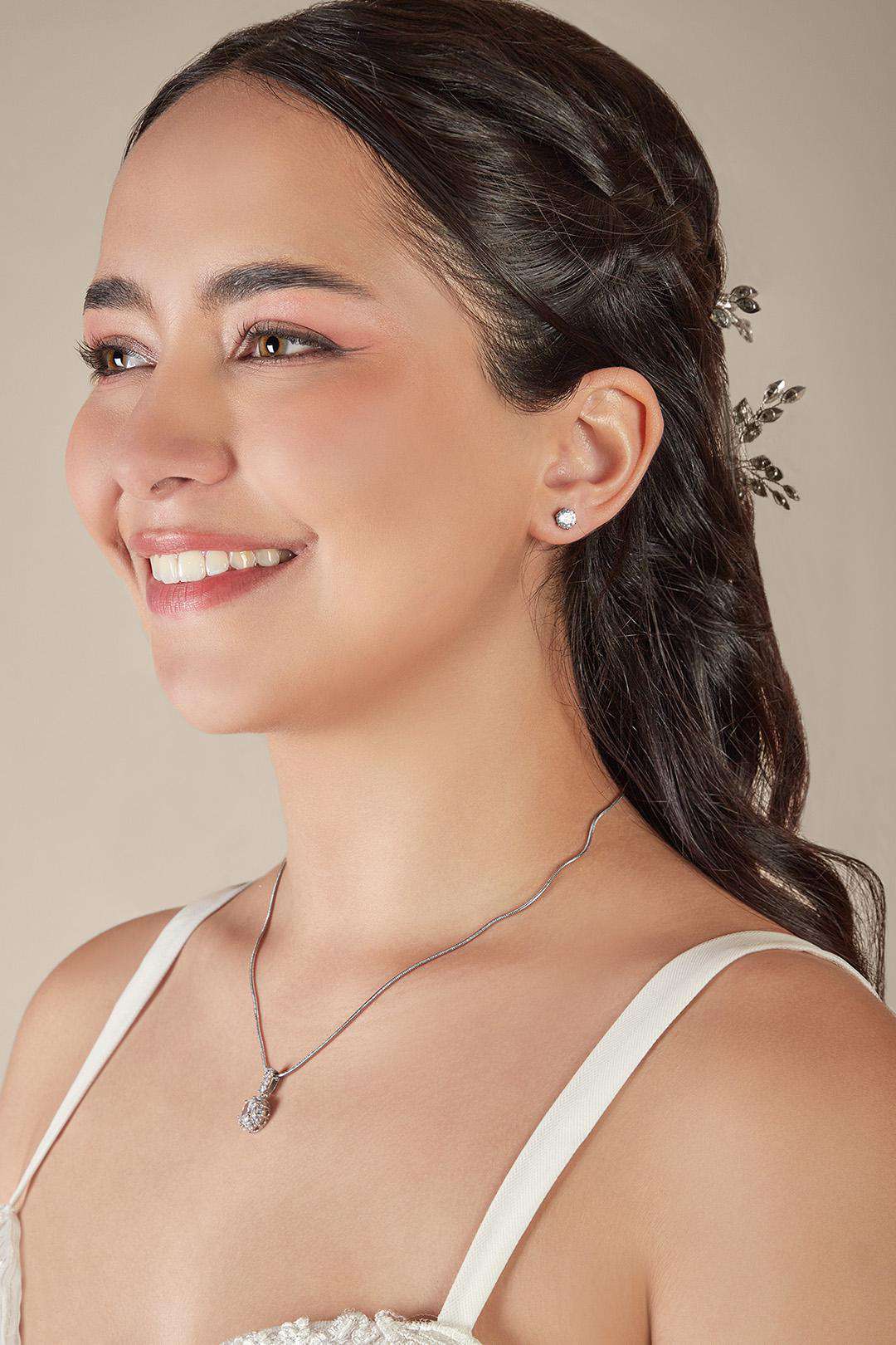 Set de joyería con cristales, PLATA, hi-res