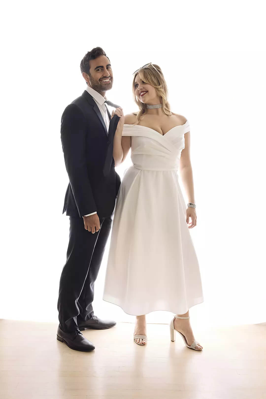 Vestido de novia con hombros descubiertos, BLANCO SUAVE, hi-res