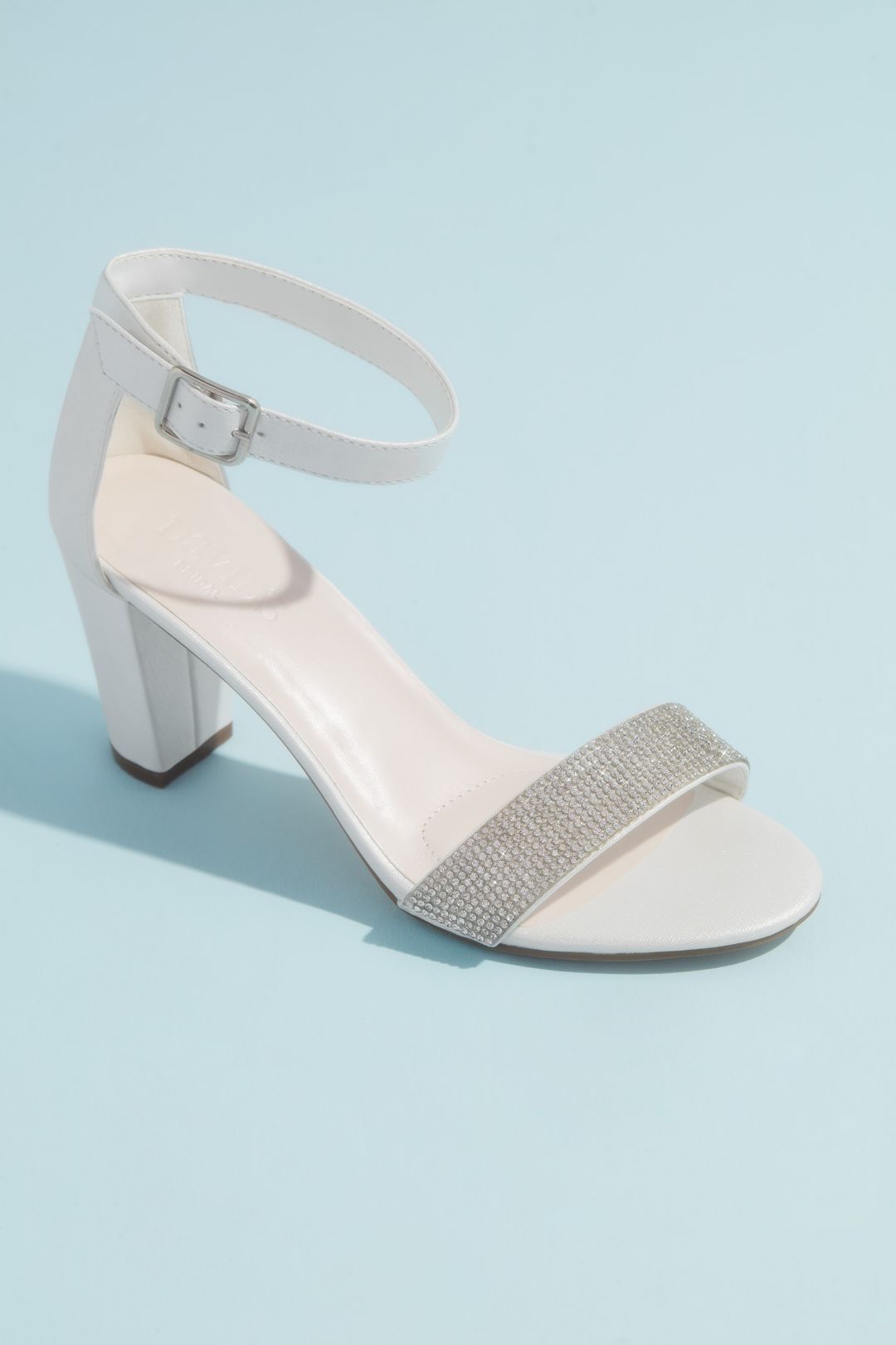 Zapatilla de novia con tiras de cristal, BLANCO, hi-res