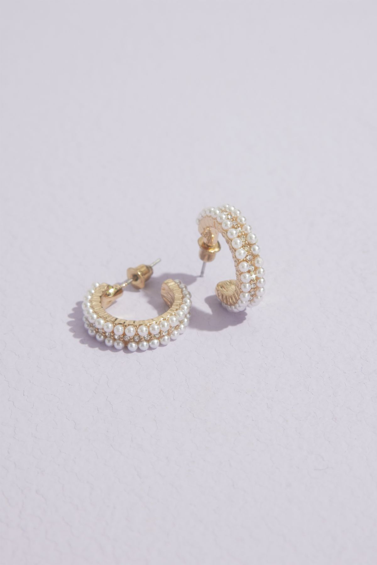 Aretes de aro con perlas y cristales 8002435, ORO, hi-res