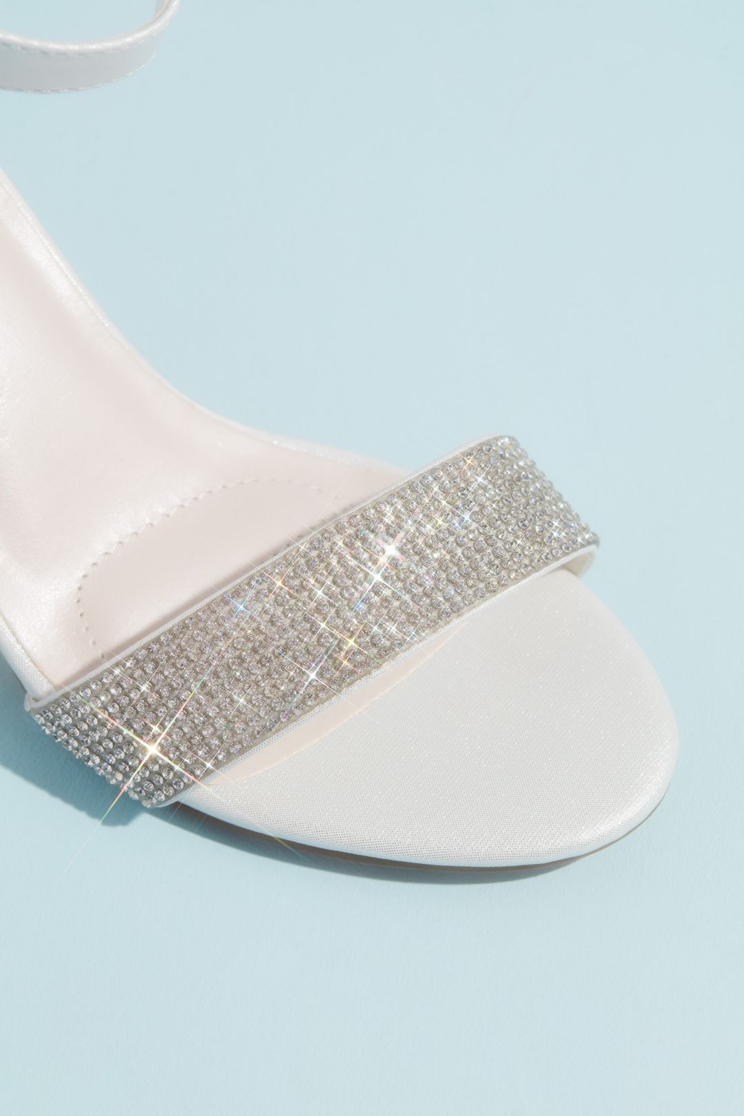 Zapatilla de novia con tiras de cristal, BLANCO, hi-res