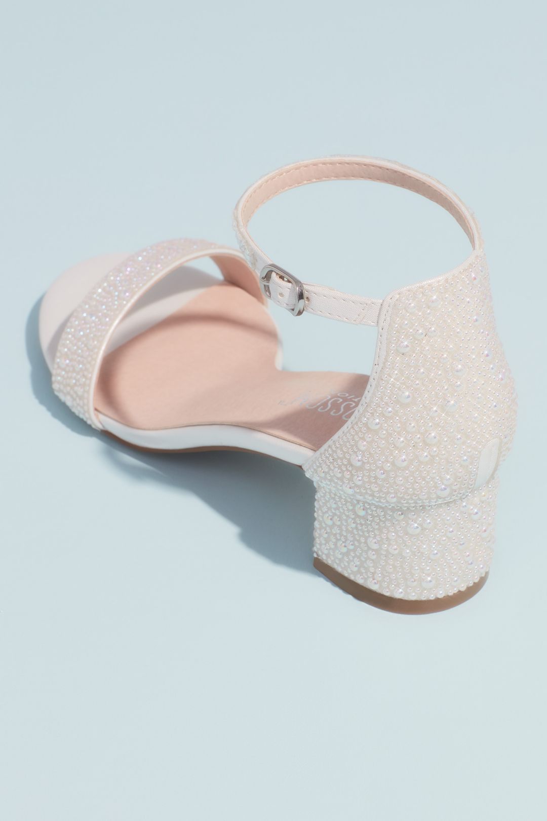 Zapatilla de novia con aplicación de perla tornasol, BLANCO, hi-res