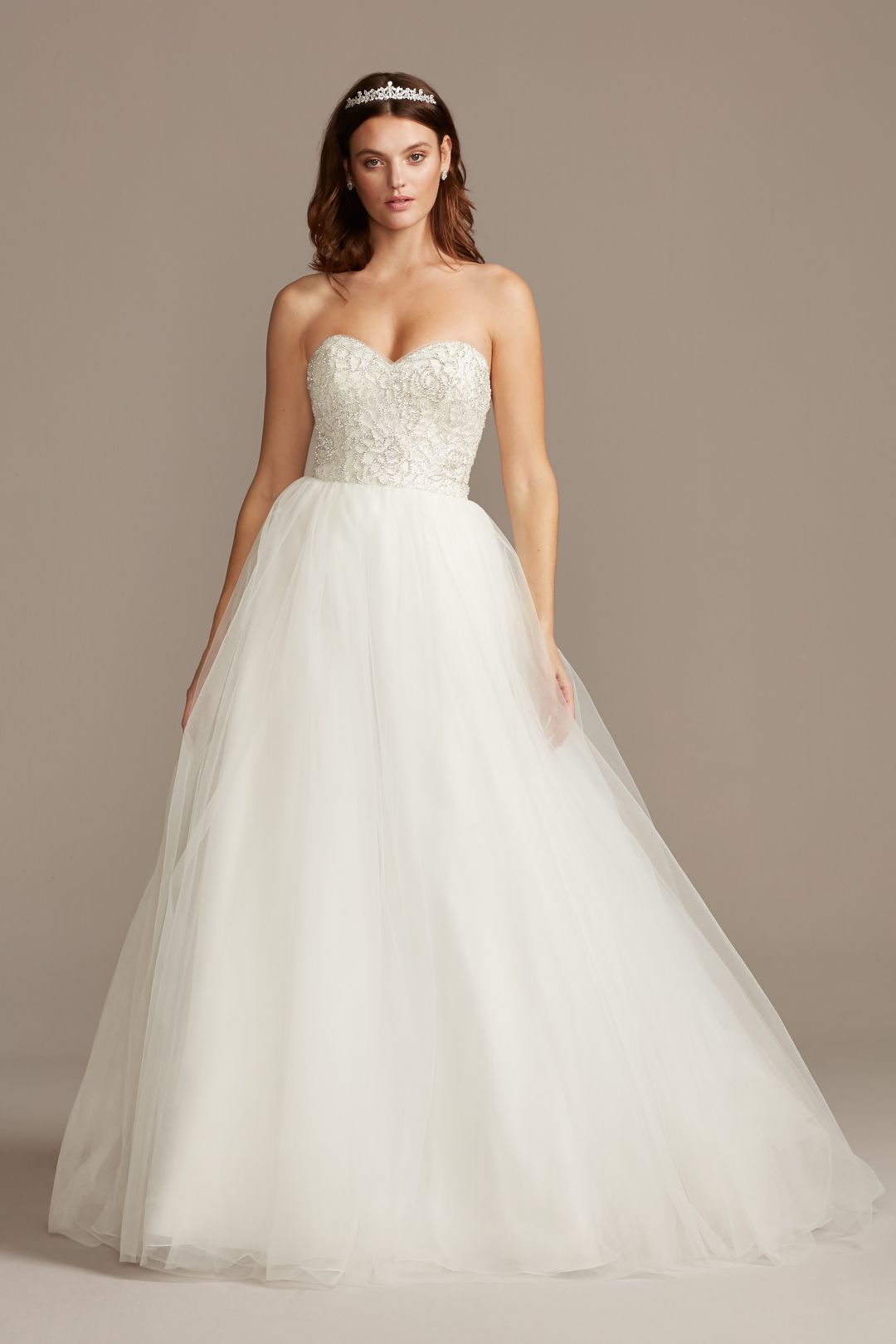 Vestido de novia princesa con corset strapless, , hi-res