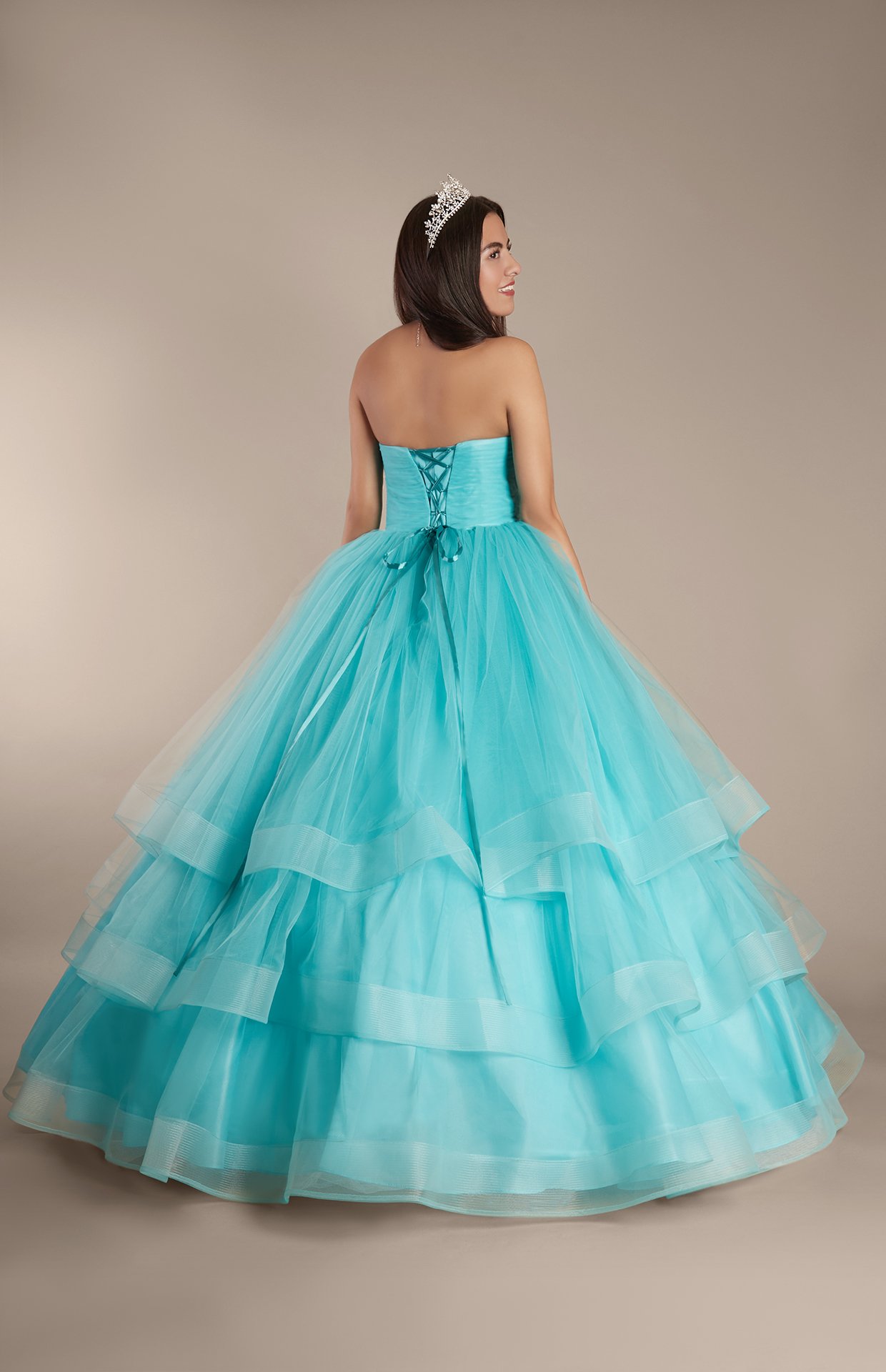 Vestido de quinceañera arcoíris, AQUA, hi-res