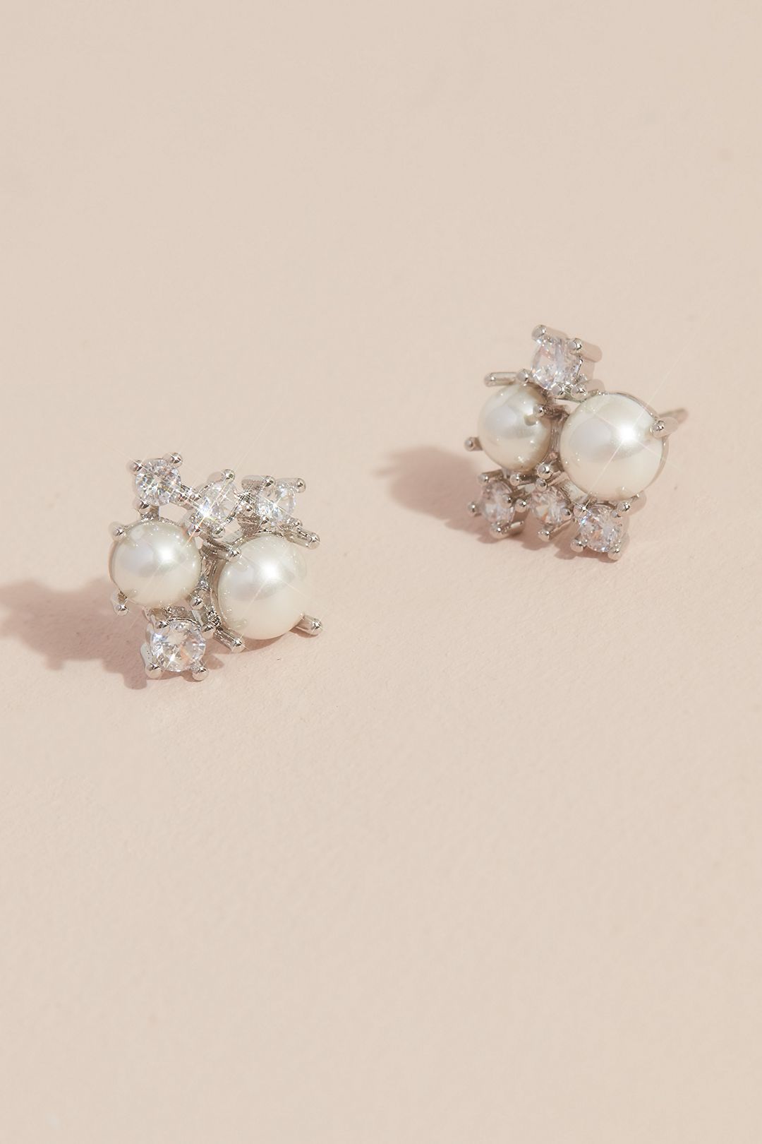 Aretes con adornos de perlas, PLATA, hi-res
