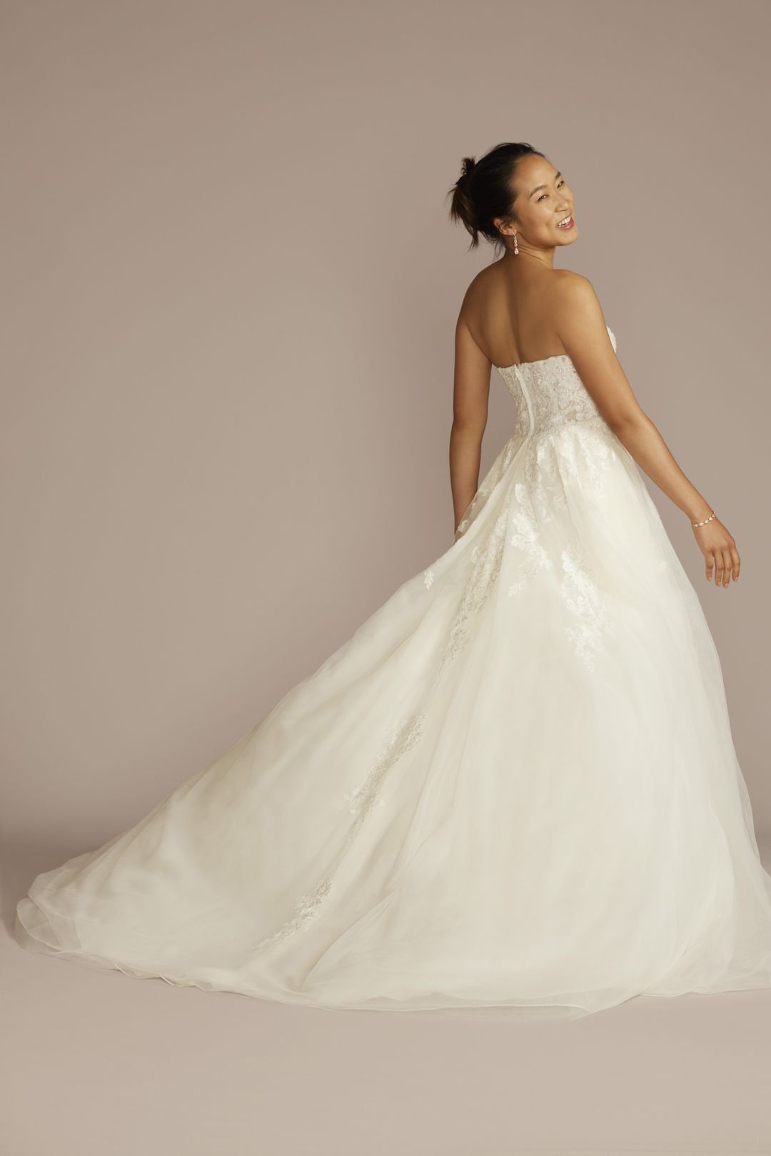 Vestido de novia princesa strapless con varillas en corset, MARFIL SOLIDO, hi-res