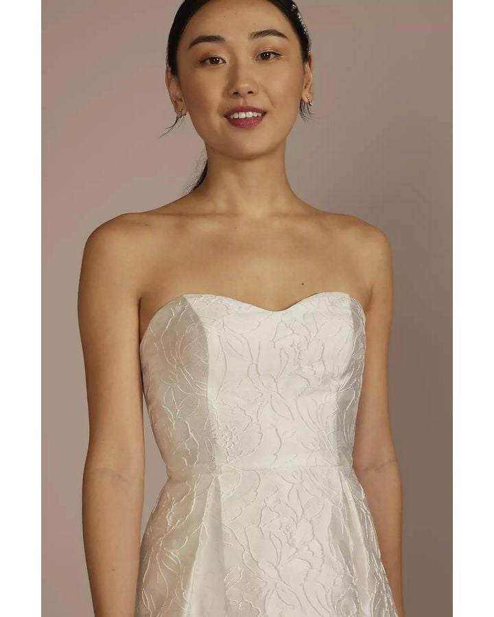 Vestido de novia corto con tirantes, BLANCO SUAVE, hi-res
