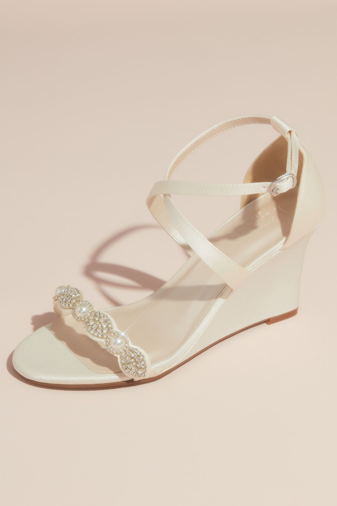 Zapatilla de novia con aplicación de pedrería y perlas, MARFIL, hi-res