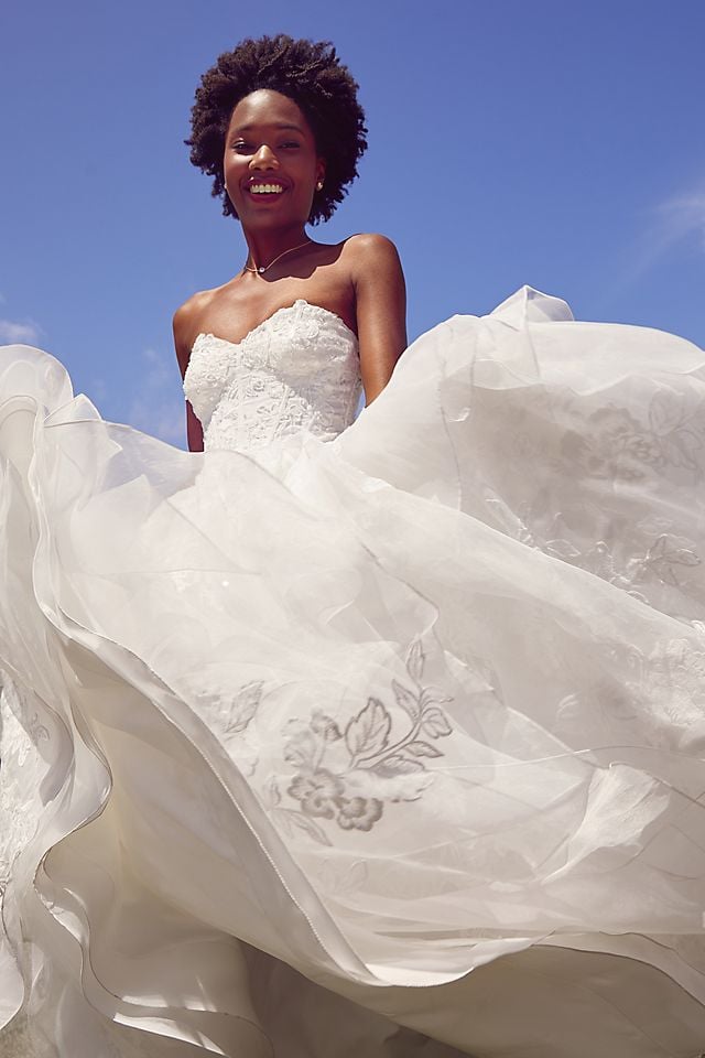Vestido de novia princesa strapless con escote corazón, MARFIL, hi-res