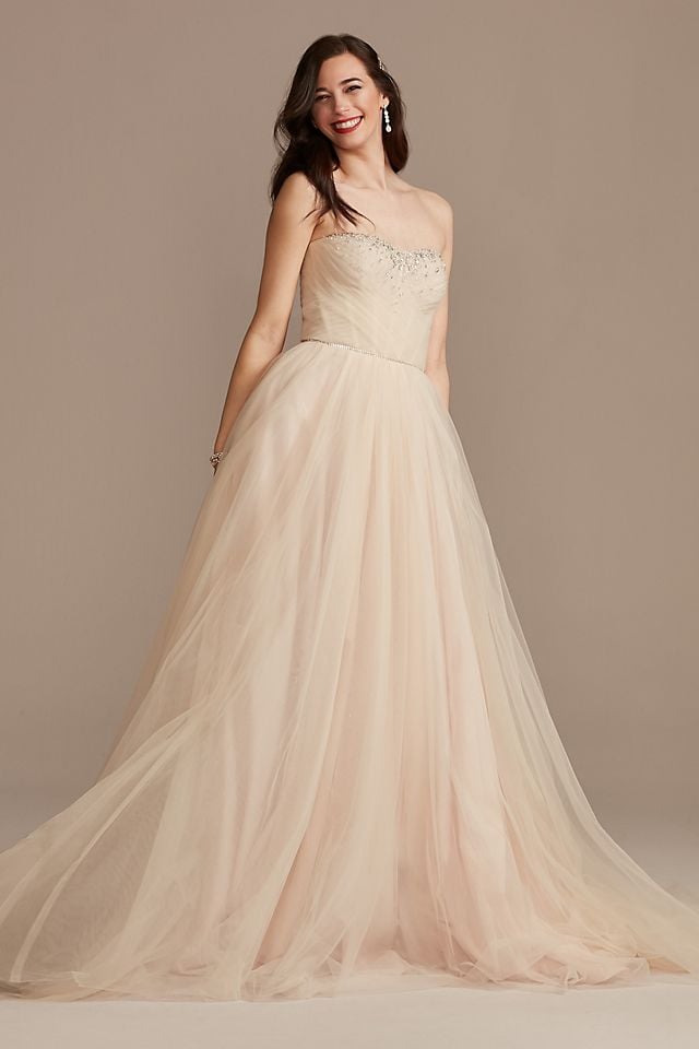 Vestido de novia princesa de escote corazón strapless, CASHMERE/PIEDRA, hi-res
