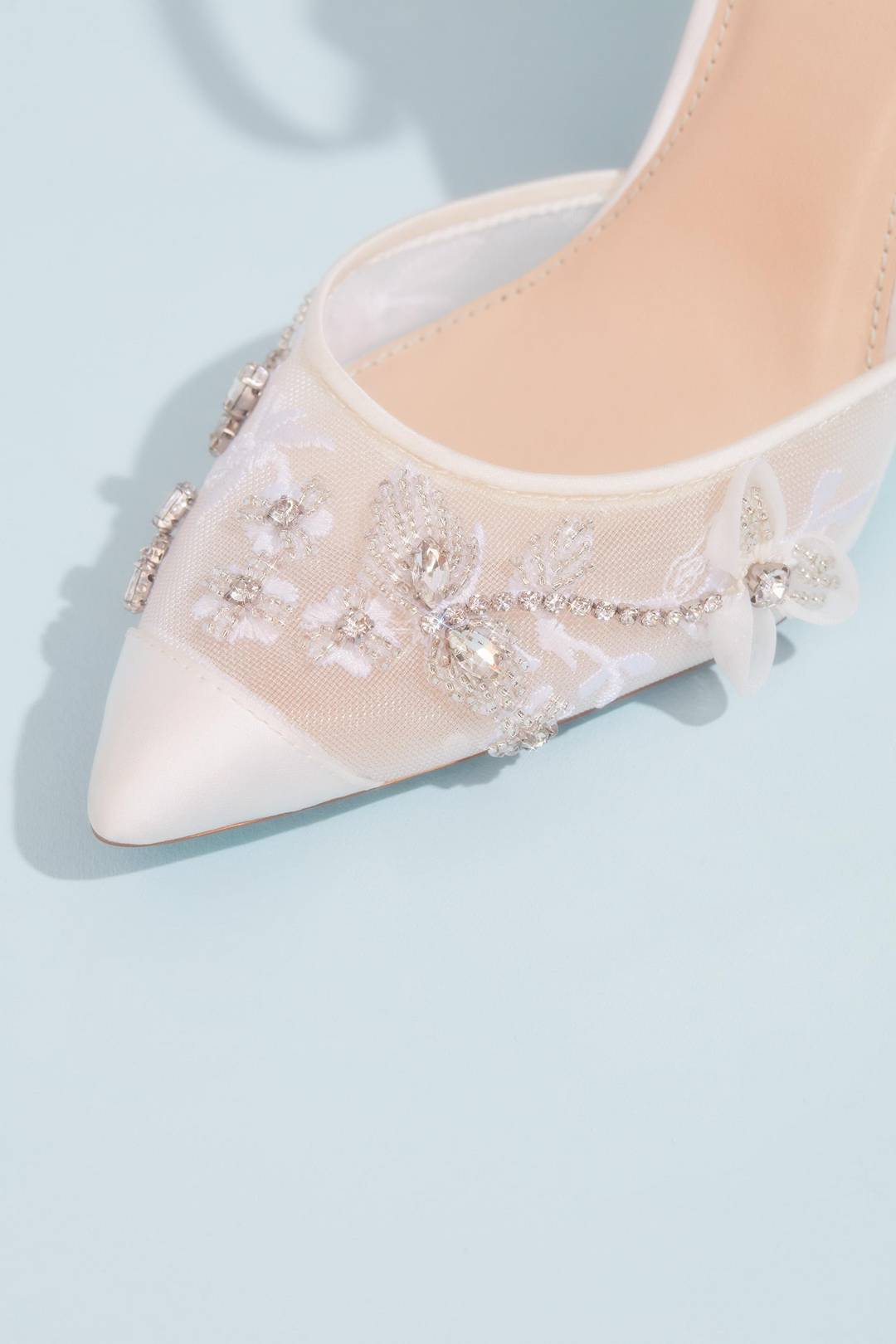 Zapatilla de novia con transparencia de encaje, MARFIL, hi-res