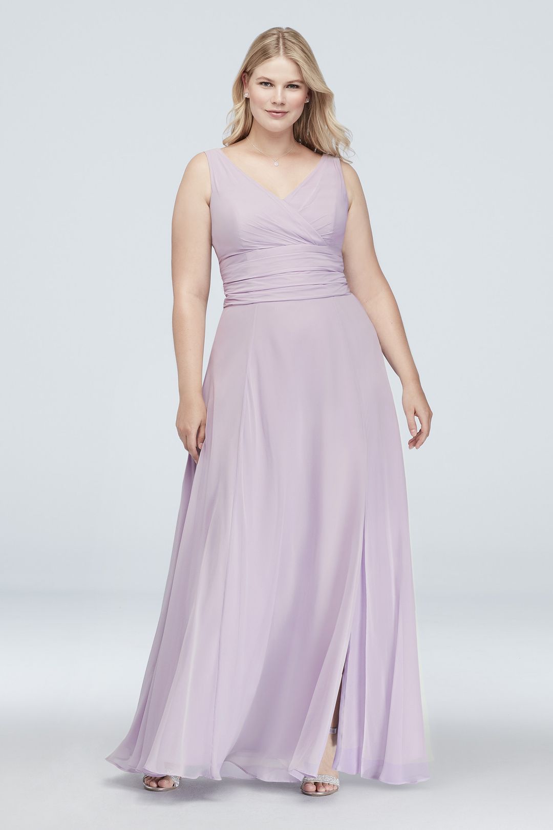 Vestido de dama con plisado en cintura, NEGRO, hi-res