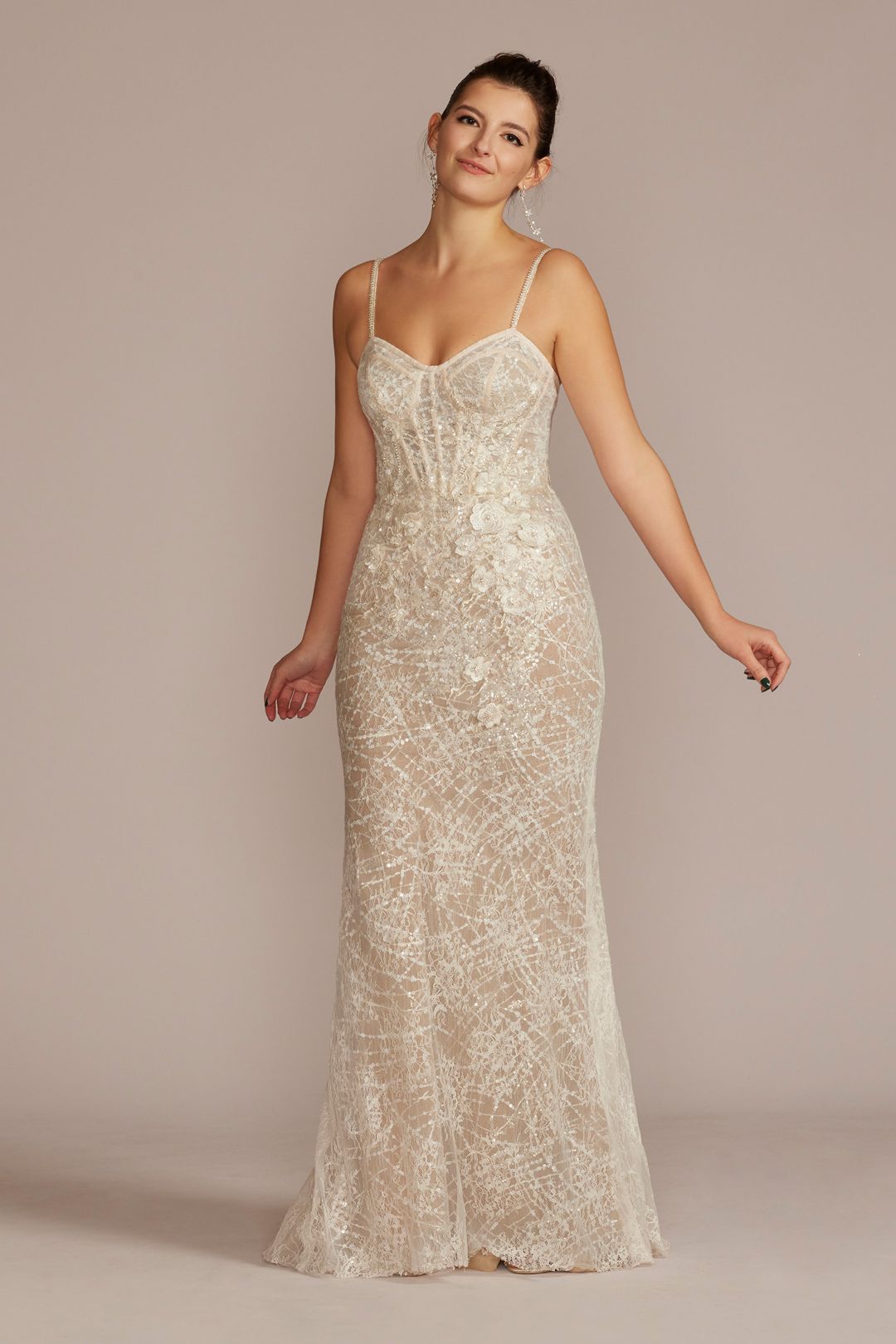 Vestido de novia sirena con falda desmontable, MARFIL BIZCOCHO, hi-res