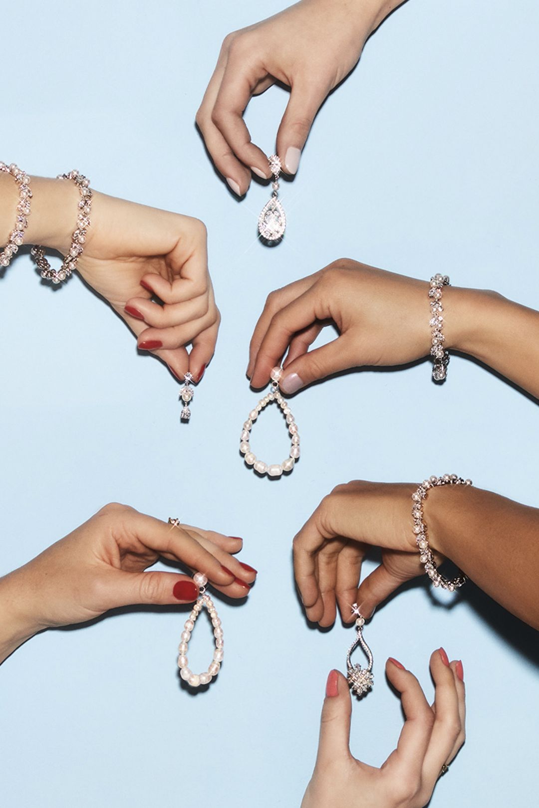 Pulsera con hojas de cristal y cuentas aperladas, ORO ROSA, hi-res