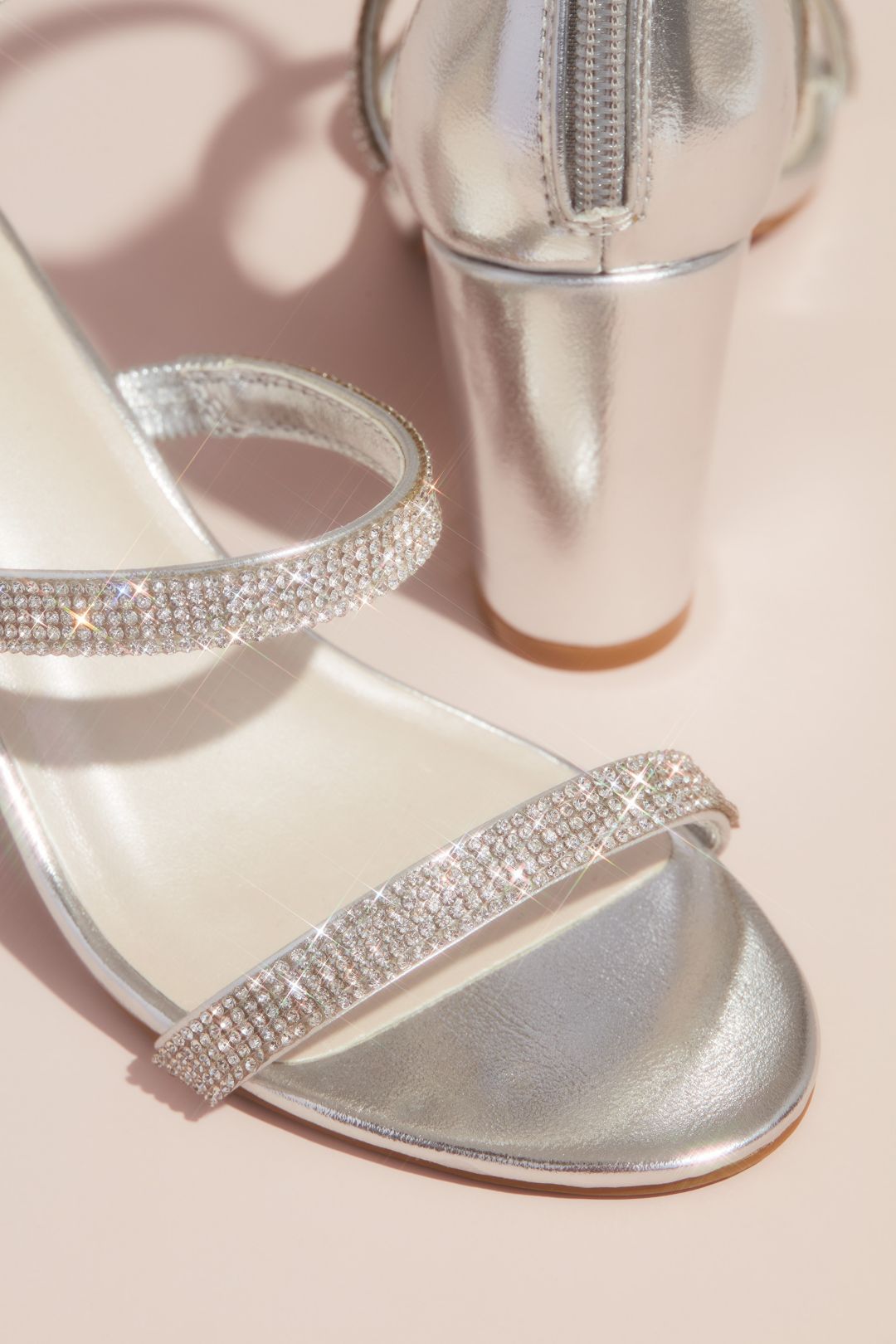 Tacones con triple cinta de cristales, PLATA, hi-res