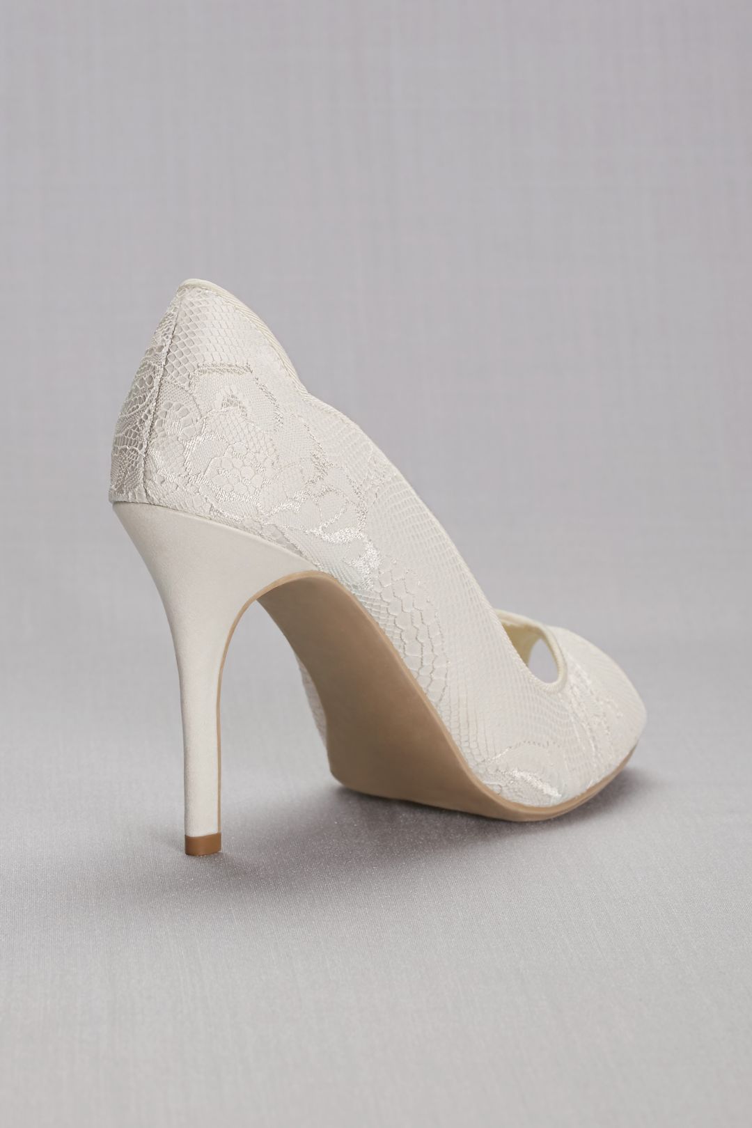 Zapatilla de novia con encaje, MARFIL, hi-res
