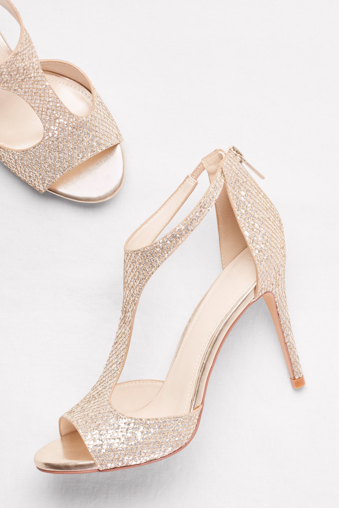 Tacones con brillos y cinta en T, ORO METÁLICO, hi-res