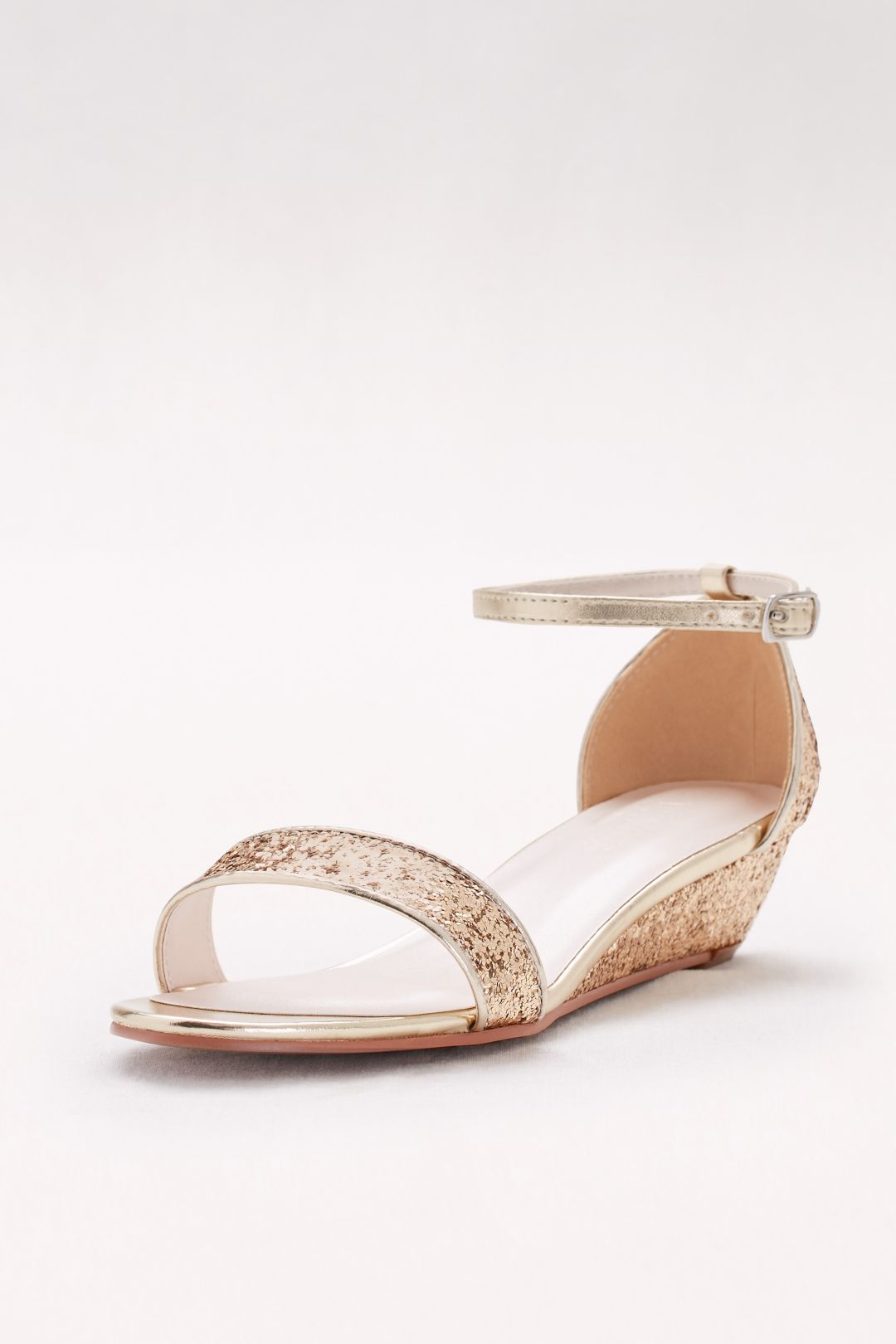 Tacones con brillo de plataforma baja, ORO METÁLICO, hi-res
