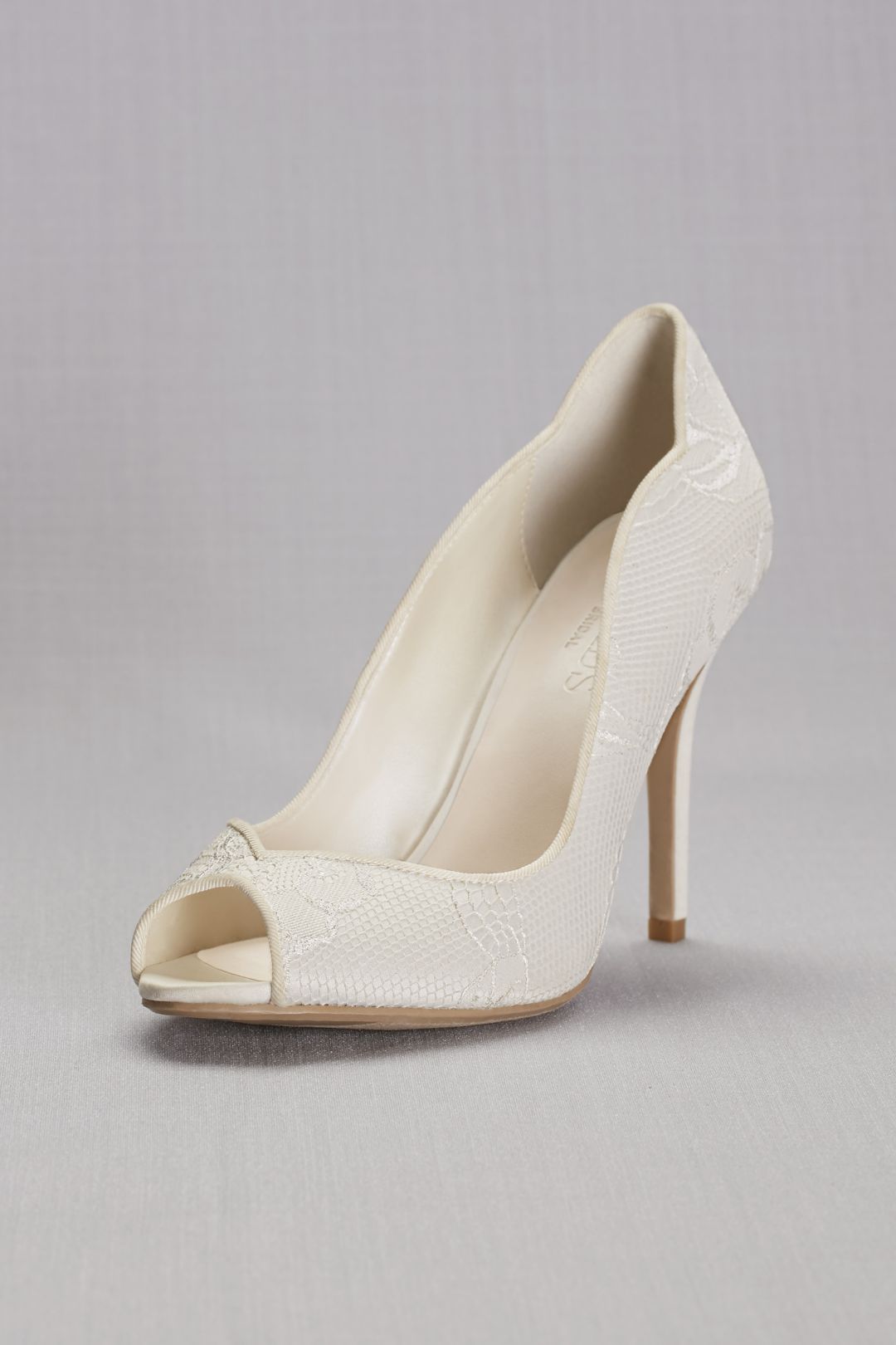 Zapatilla de novia con encaje, MARFIL, hi-res