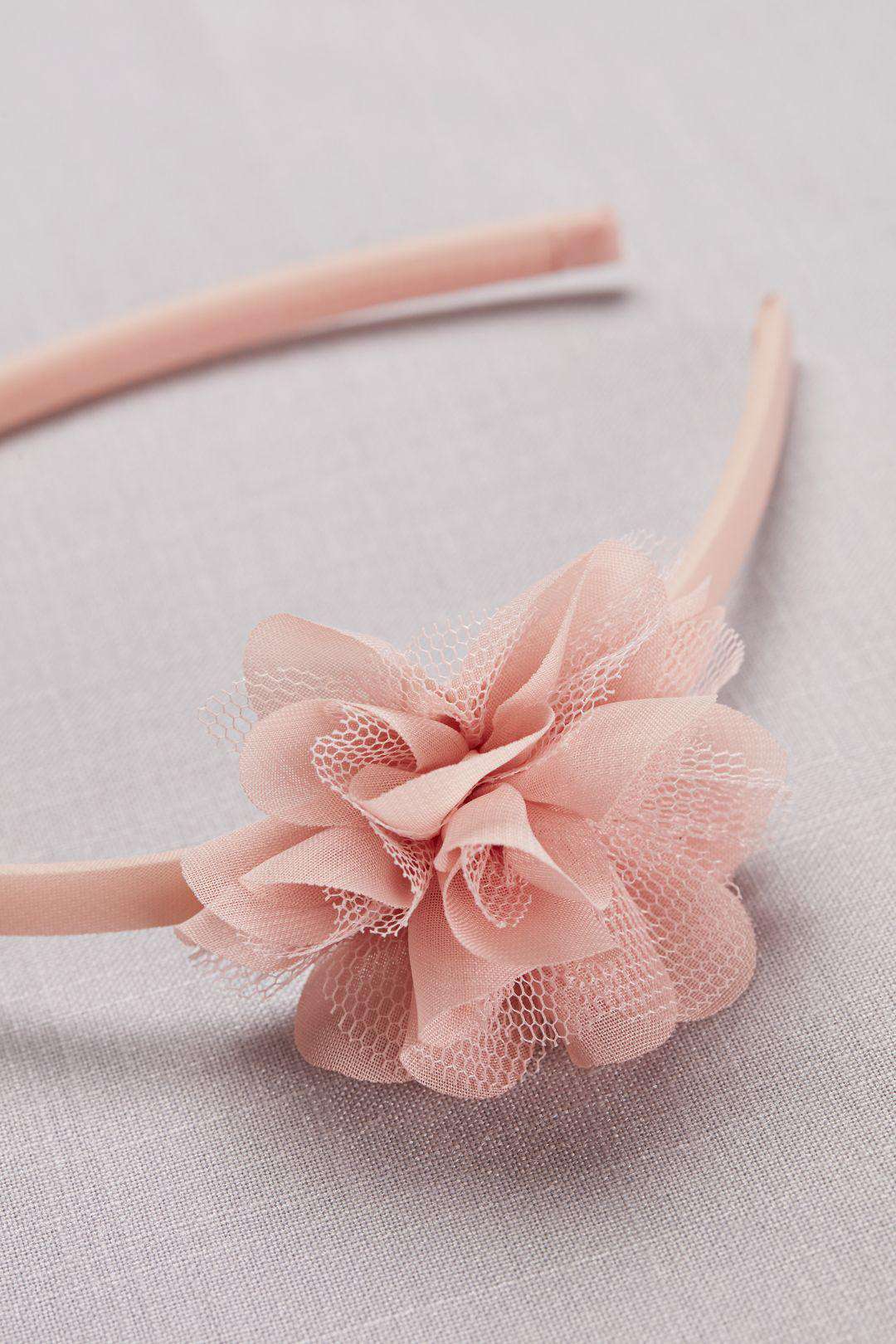 Diadema para paje con flores de mesh, MARFIL, hi-res