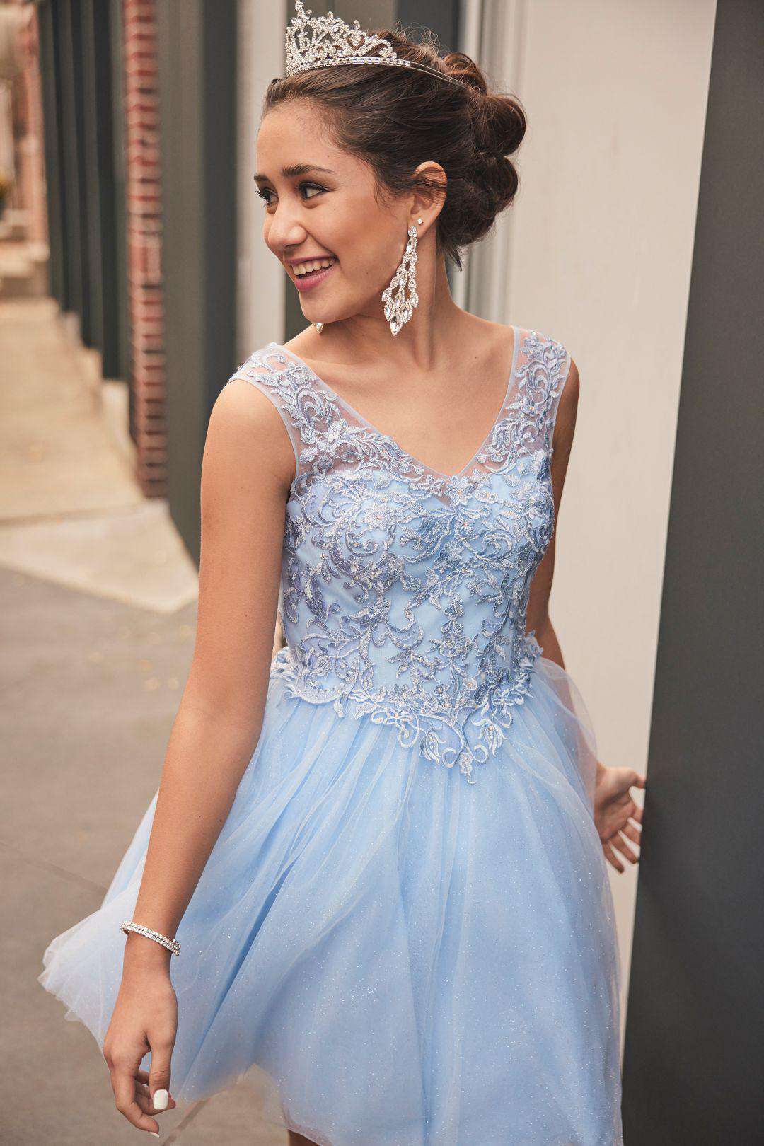 Vestido de quinceañera azul con corset y falda desmontable, CIELO AZUL, hi-res